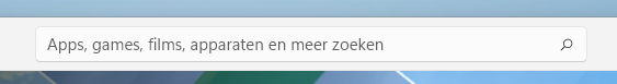 Screenshot of the search field in
  the Windows 11 Store app. Rounded corners, large font.